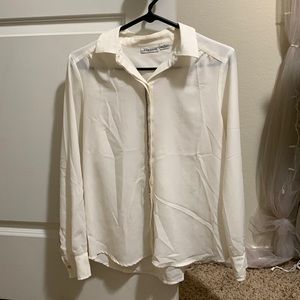 White button up blouse